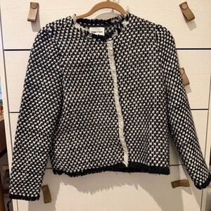 Chic Black and White Tweed Blazer